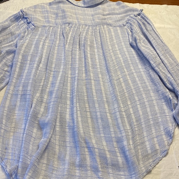 Free People Slouchy Sleeved Cotten Blend Button Down Oversized Shirt SZ S/P - Picture 15 of 16